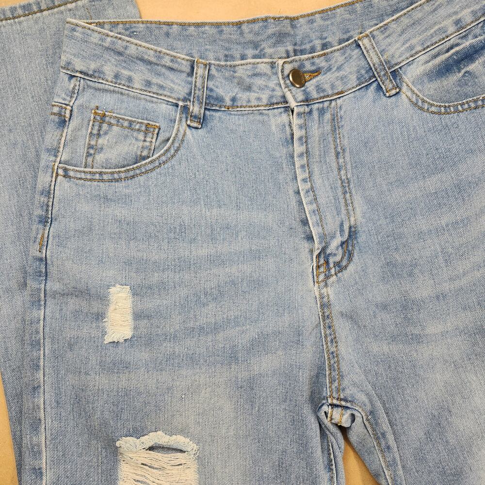 Shein Distressed Boyfriend Jeans Size Large 10/12 - Picture 7 of 12